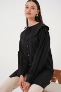 Bebe Yaka Uzun Tunik 5967 - Siyah resmi